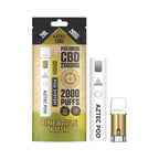 Aztec CBD vape pod packaging with white vape pod on a white background