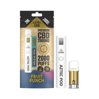 Aztec CBD vape device and packaging on a white background