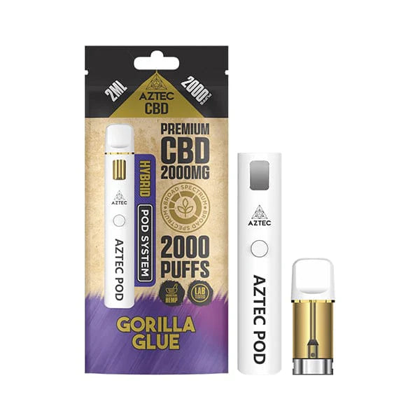 Aztec CBD vape device and packaging on a white background