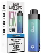 EVE Legend vape device and packaging with gradient blue design on a white background
