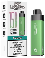 Green vape device with packaging displaying 'EVE Legend' branding on a white background.