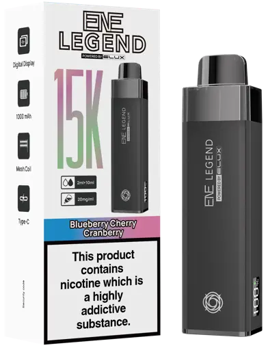 E-Nu Legend vape device and packaging on a white background