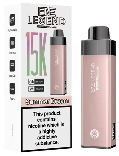EVE Legend vape device and packaging with 'Summer Dream' flavor on a white background