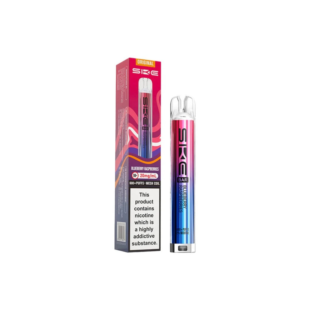 SKE Bar 600 Rechargeable Prefilled Pod Vape Kit – 20mg Nicotine Salt, 600 Puffs, UK Vape Device, Compact & Inhale-Activated