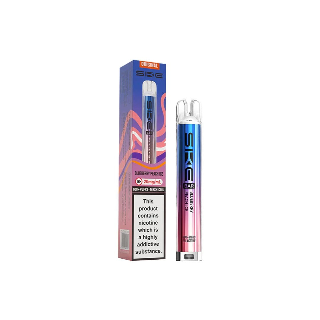 SKE Bar 600 Rechargeable Prefilled Pod Vape Kit – 20mg Nicotine Salt, 600 Puffs, UK Vape Device, Compact & Inhale-Activated