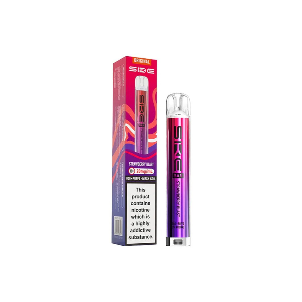 SKE Bar 600 Rechargeable Prefilled Pod Vape Kit – 20mg Nicotine Salt, 600 Puffs, UK Vape Device, Compact & Inhale-Activated