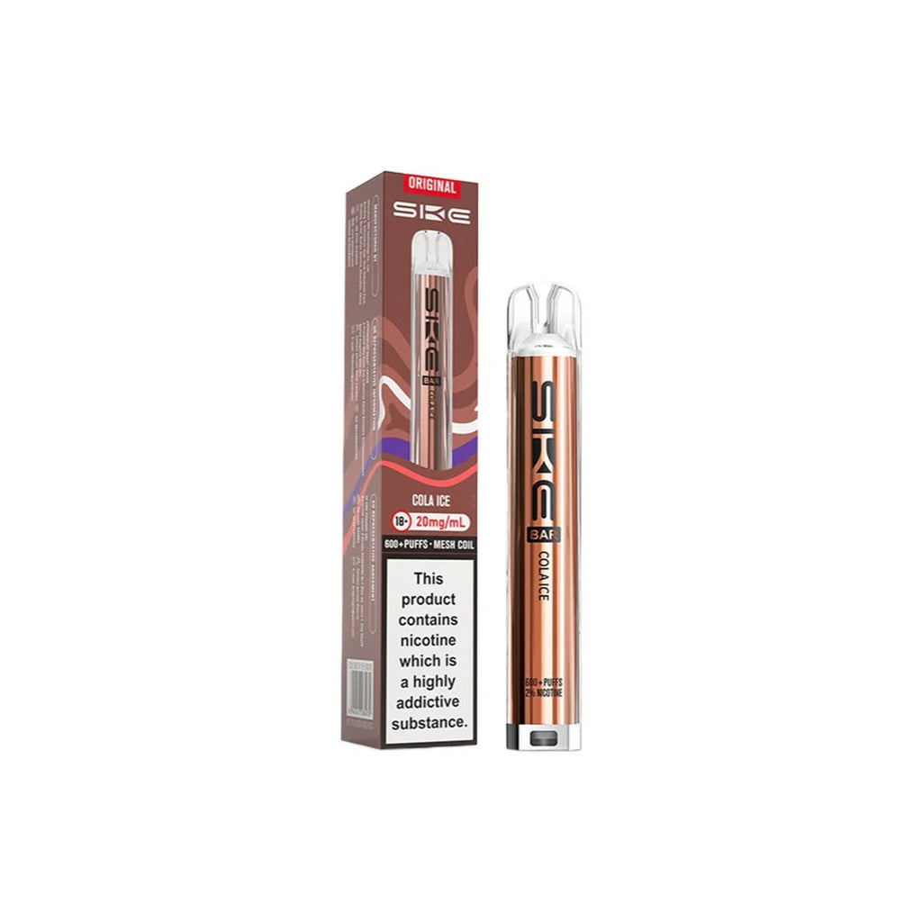 SKE Bar 600 Rechargeable Prefilled Pod Vape Kit – 20mg Nicotine Salt, 600 Puffs, UK Vape Device, Compact & Inhale-Activated