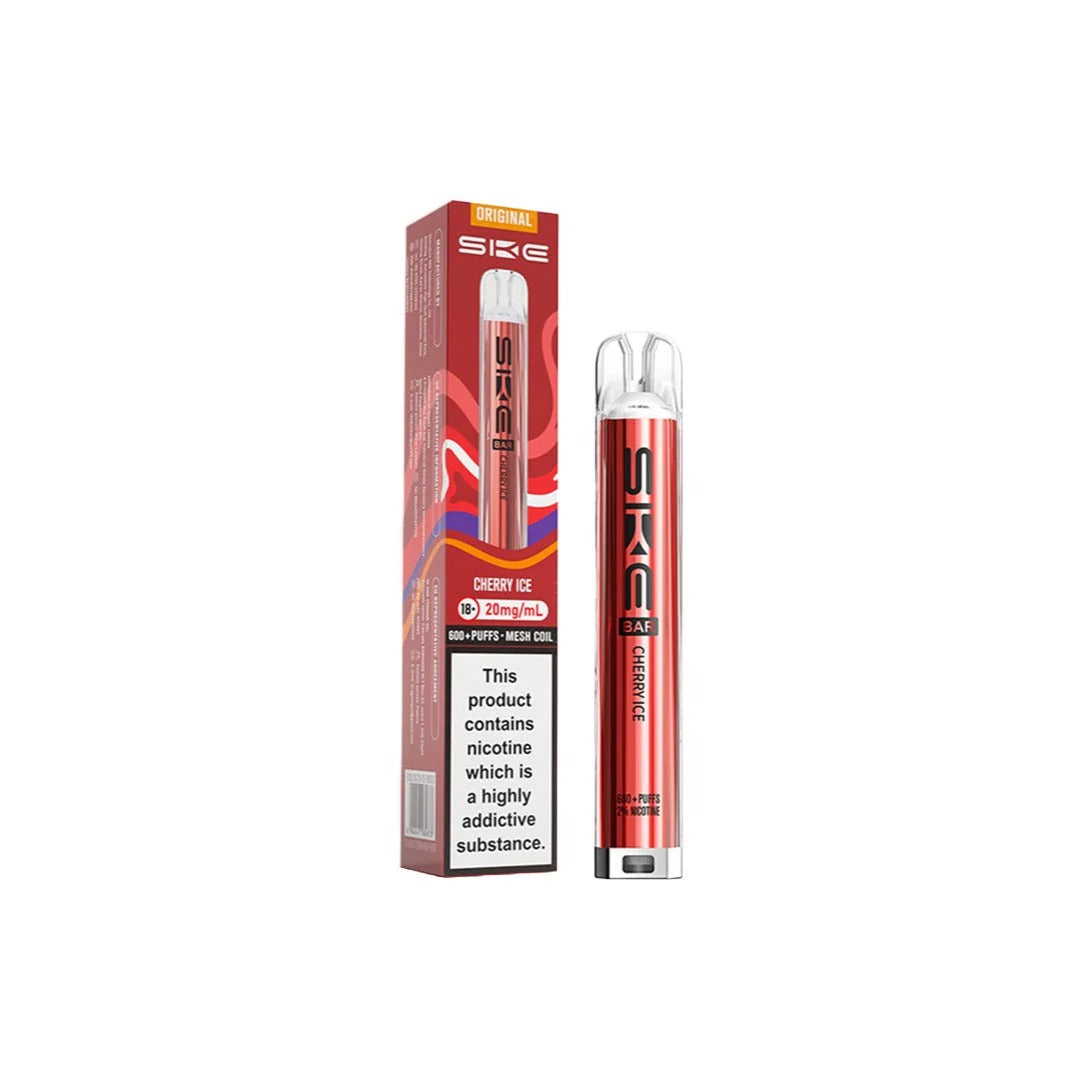 SKE Bar 600 Rechargeable Prefilled Pod Vape Kit – 20mg Nicotine Salt, 600 Puffs, UK Vape Device, Compact & Inhale-Activated