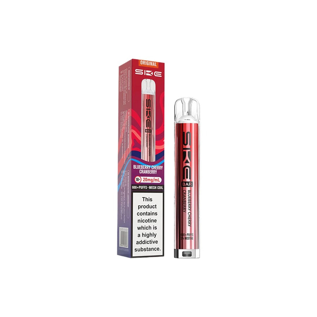 SKE Bar 600 Rechargeable Prefilled Pod Vape Kit – 20mg Nicotine Salt, 600 Puffs, UK Vape Device, Compact & Inhale-Activated