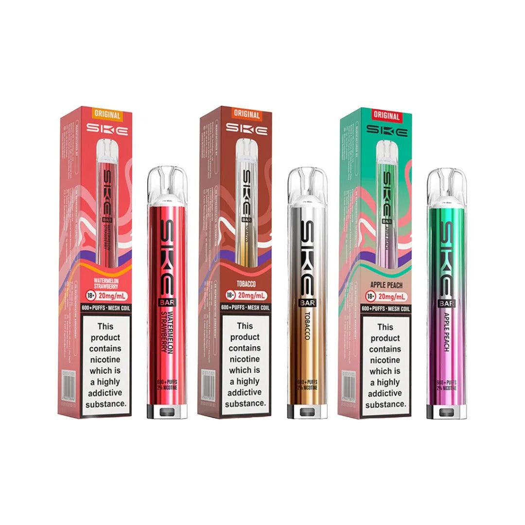 SKE Bar 600 Rechargeable Prefilled Pod Vape Kit – 20mg Nicotine Salt, 600 Puffs, UK Vape Device, Compact & Inhale-Activated