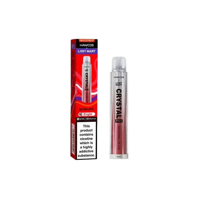 Lost Vape Crystal vape pen with packaging on a white background