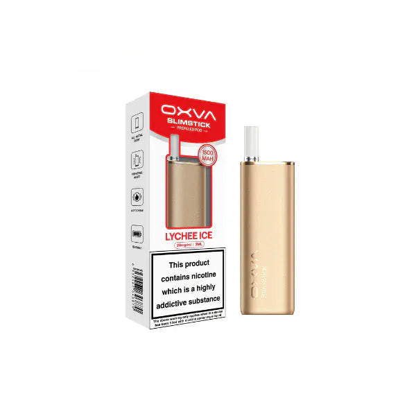 Oxva SlimStick 20mg Prefilled Pod Vape Kit UK 600 Puffs Rechargeable MTL Device