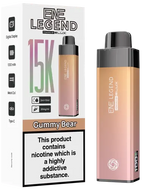 ELE Legend vape device and packaging with nicotine warning label on a white background