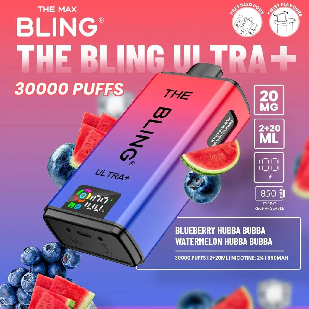 Bling Ultra Plus 30000 Puffs Prefilled Pod Vape Kit | Dual Pod System | 20mg Nic Salt