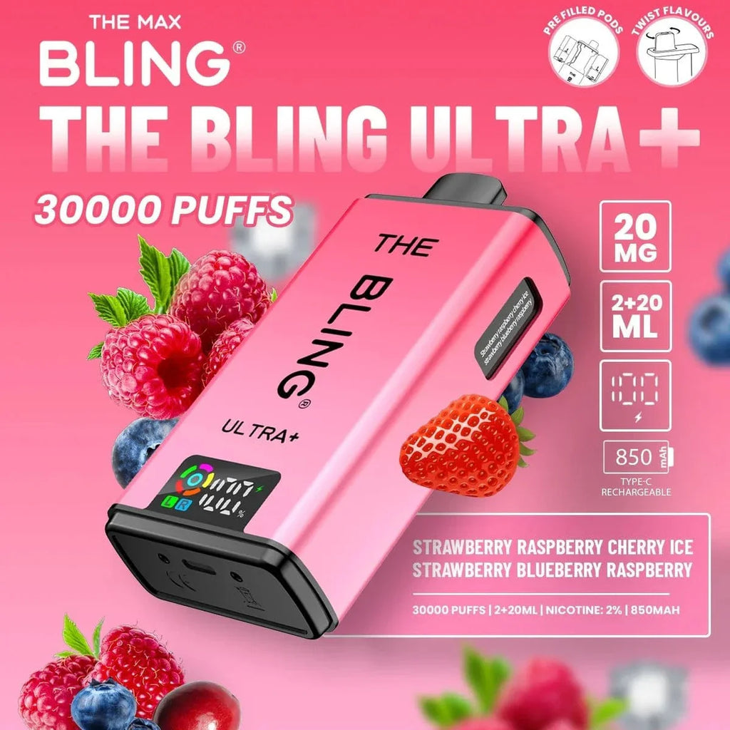 Bling Ultra Plus 30000 Puffs Prefilled Pod Vape Kit | Dual Pod System | 20mg Nic Salt