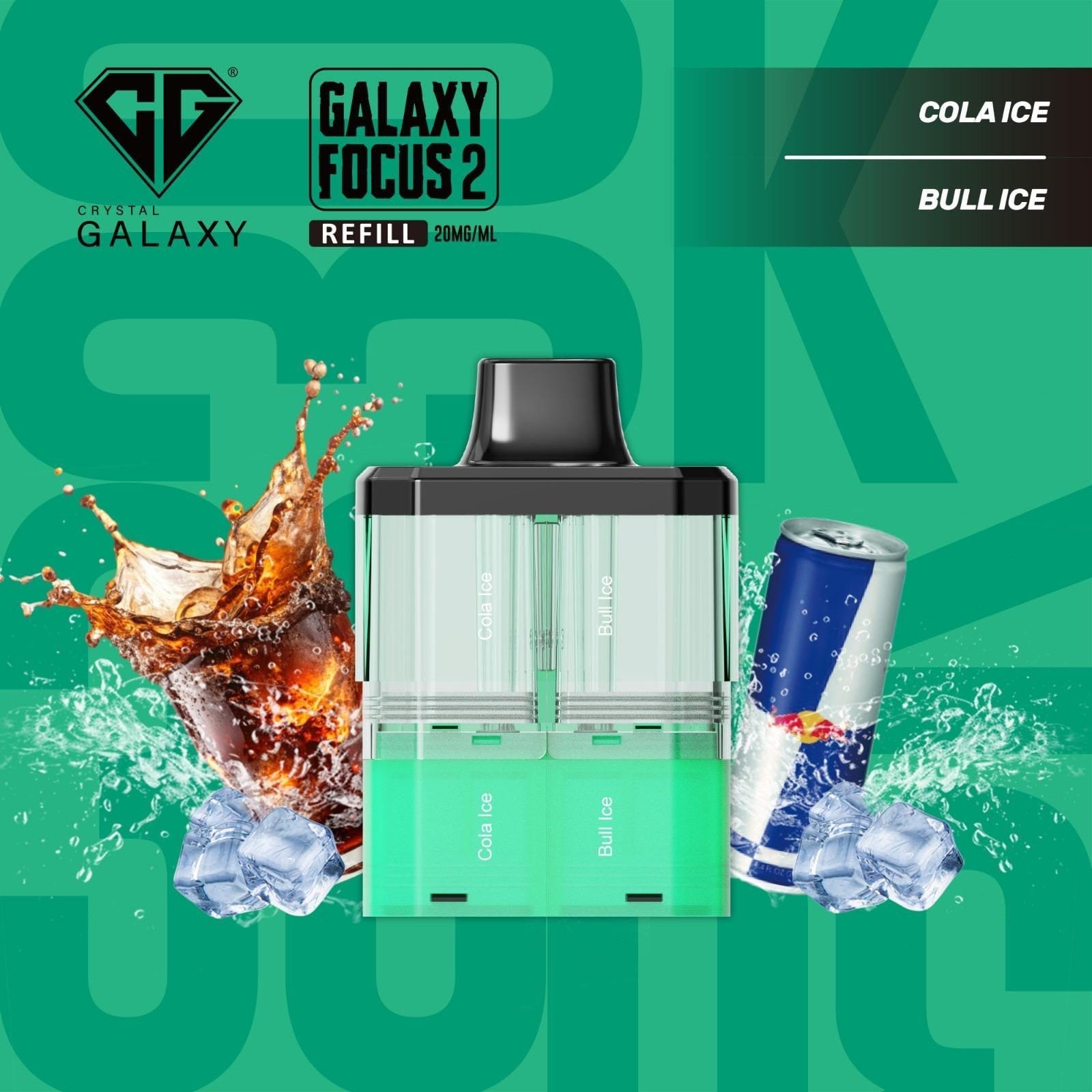 Crystal Galaxy Focus 2 30K Puffs Refill Pods - New 2025