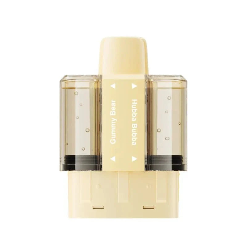 Transparent yellow vape device with 'Gummy Bear' branding on a white background