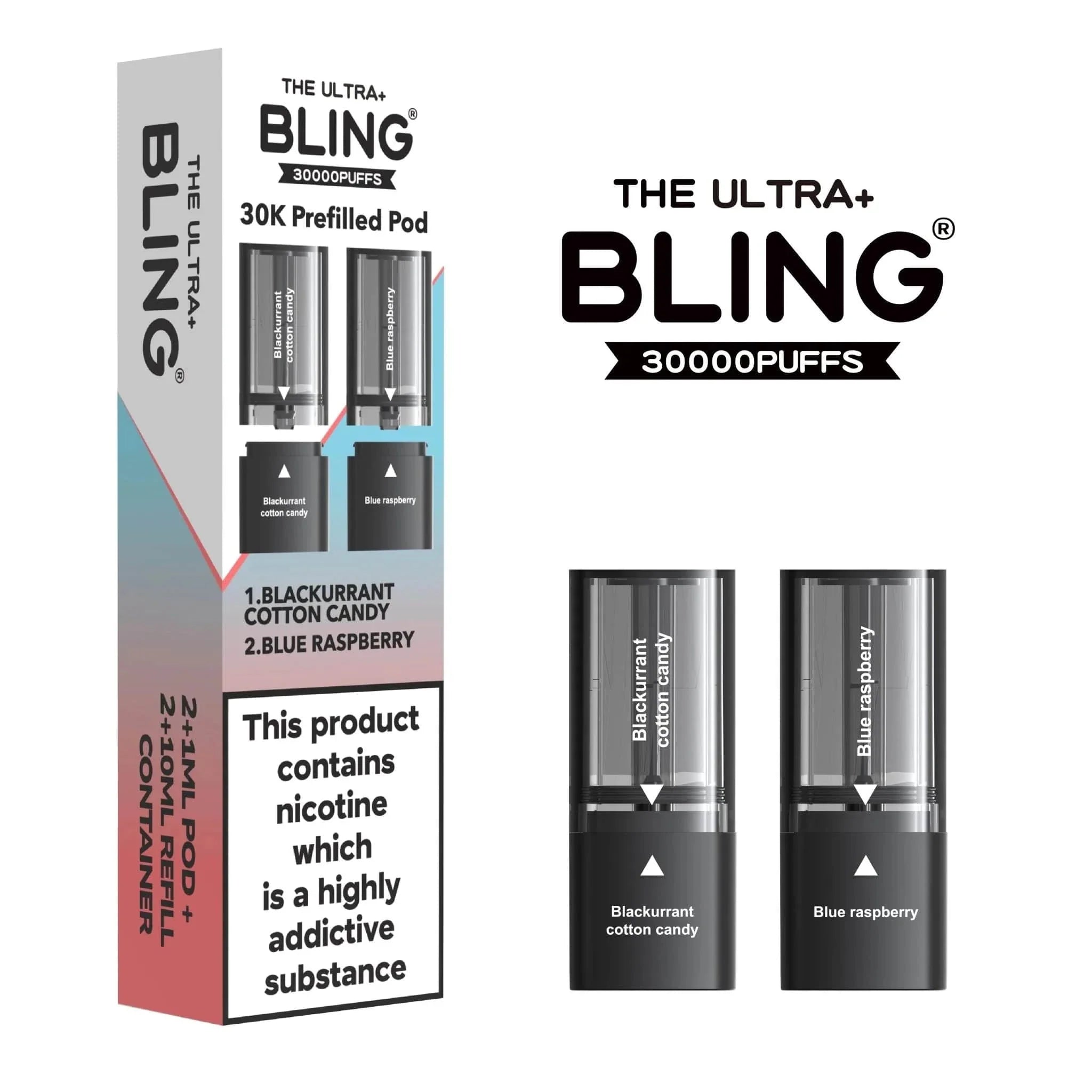 Bling Ultra Plus 30K Replacement Prefilled Pods (Box of 5) – Dual Flavour Multi-Pack
