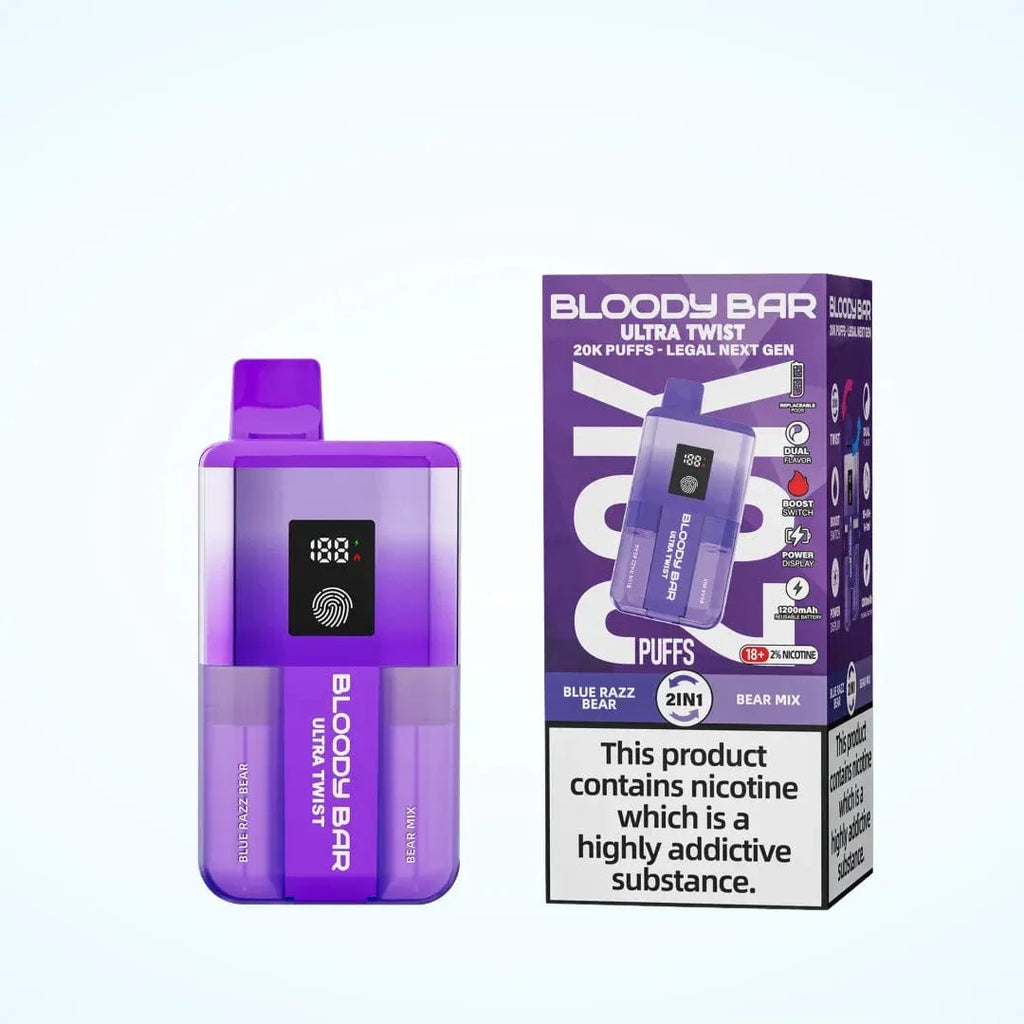 Bloody Bar Ultra Twist 20000 Prefilled Pod Kit | 2-in-1 Dual Flavor Rechargeable Vape