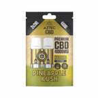 Aztec CBD vape pod packaging with 'Pineapple Kush' flavor on a white background