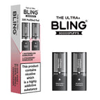 Bling vape device packaging with two pods on a white background