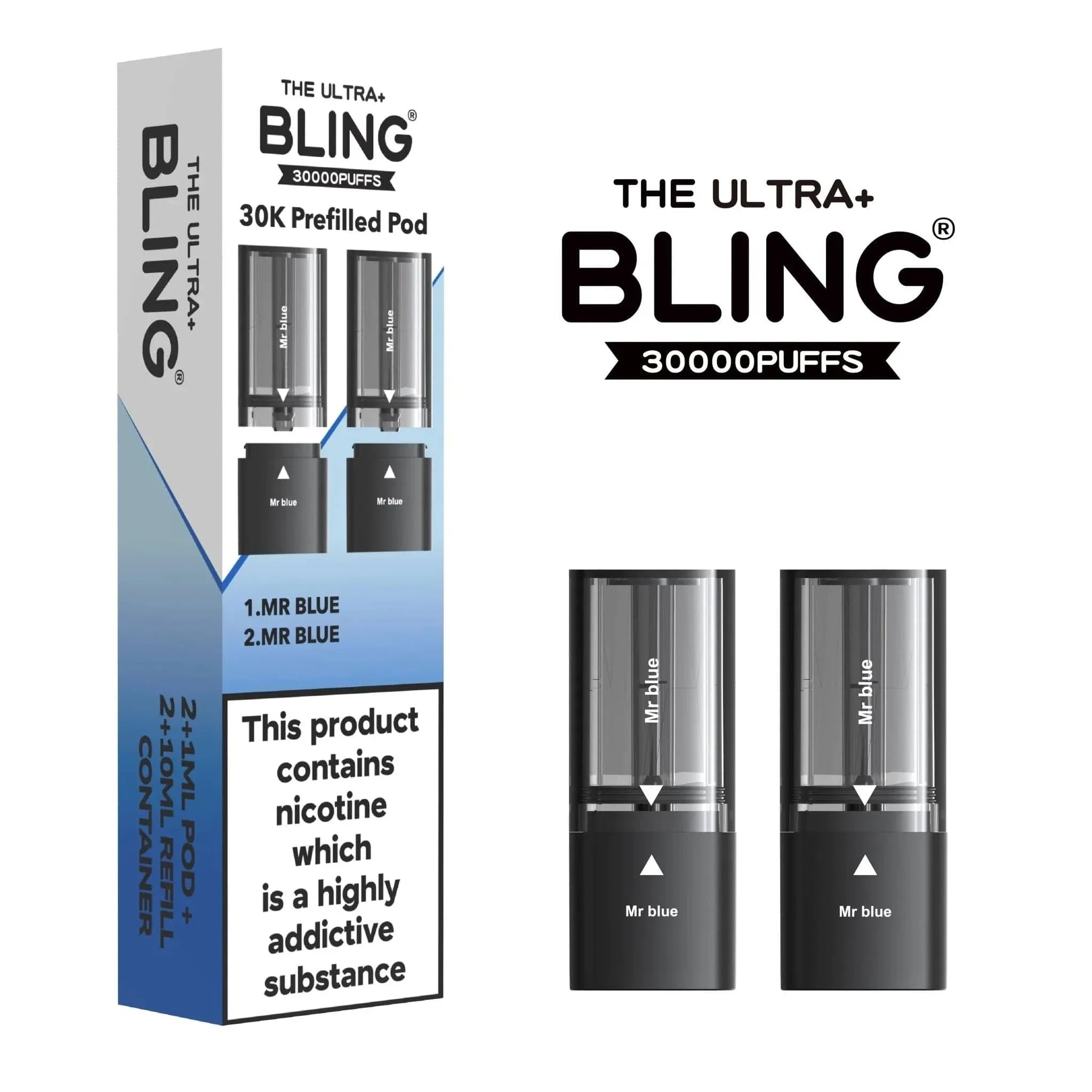 Bling Ultra Plus 30K Replacement Prefilled Pods (Box of 5) – Dual Flavour Multi-Pack
