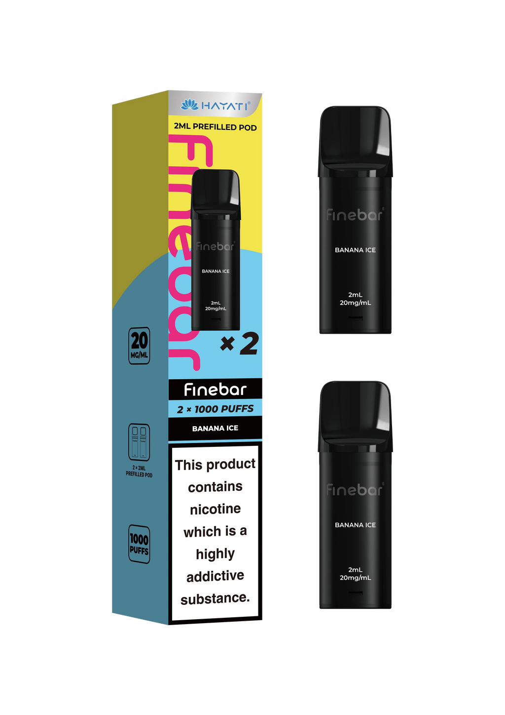 Hayati Finebar Prefilled Replacement Pods | 1000 Puffs Pack | 20mg Nic Salt