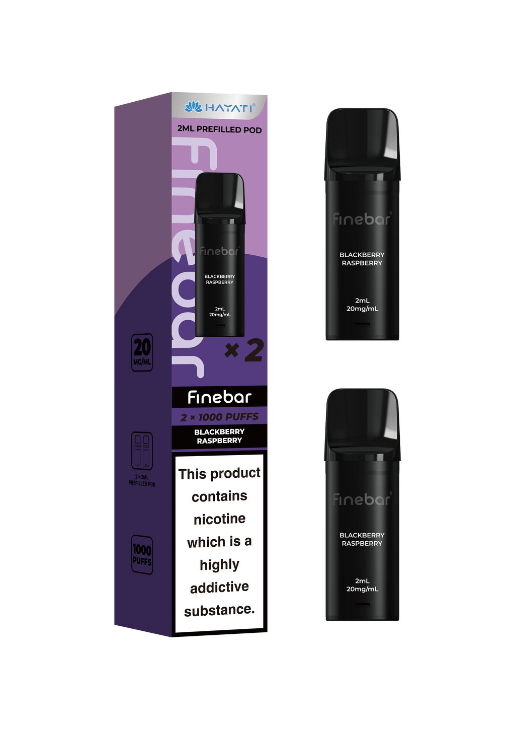Hayati Finebar Prefilled Replacement Pods | 1000 Puffs Pack | 20mg Nic Salt