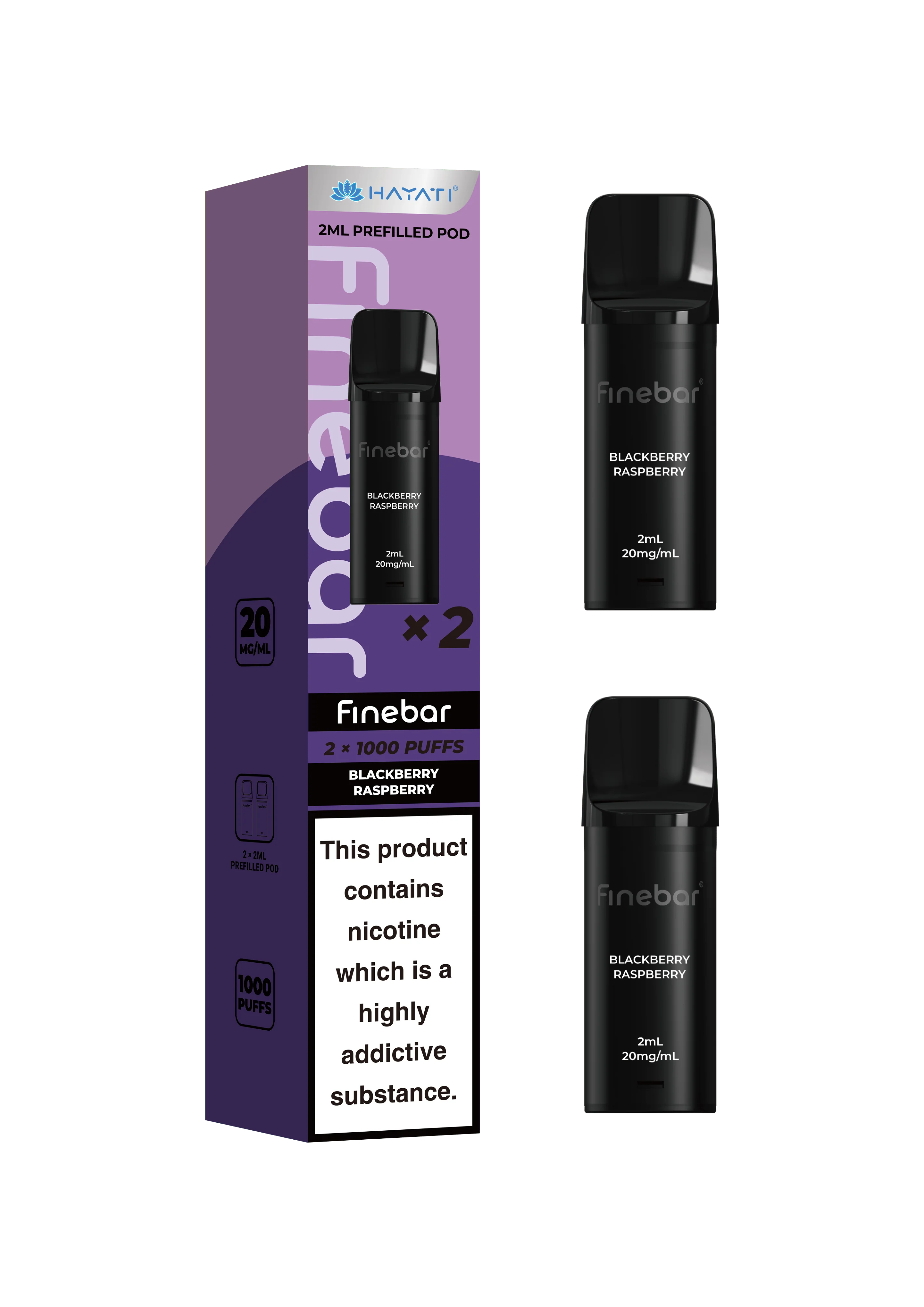 Hayati Finebar Prefilled Replacement Pods | 1000 Puffs Pack | 20mg Nic Salt