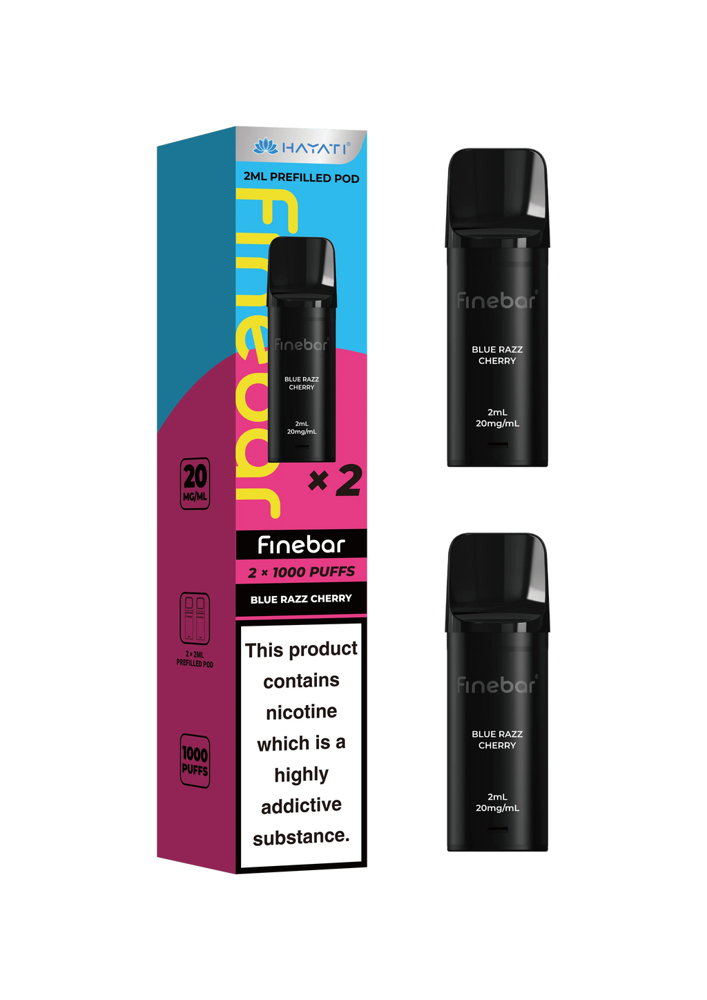 Hayati Finebar Prefilled Replacement Pods | 1000 Puffs Pack | 20mg Nic Salt