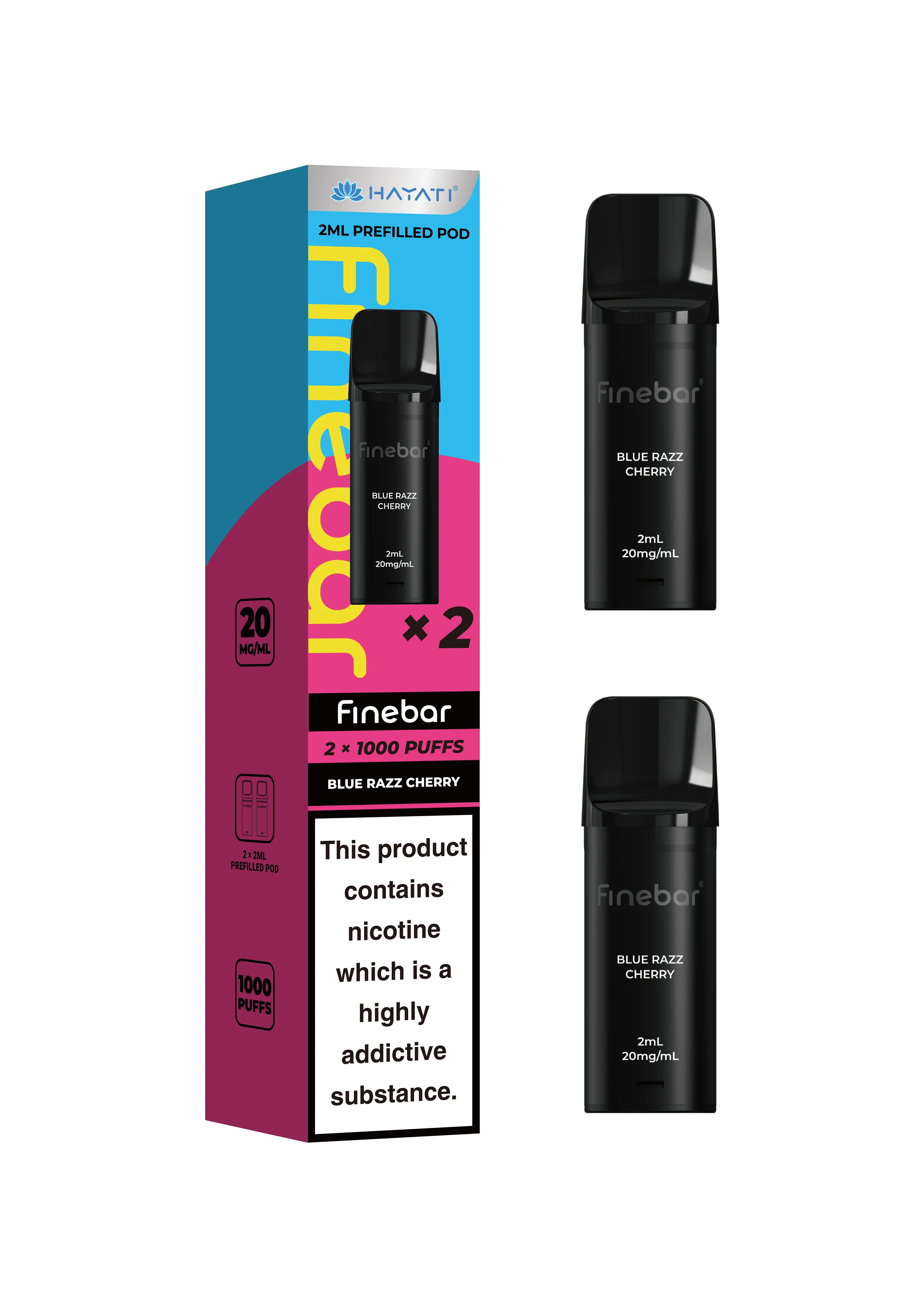 Hayati Finebar Prefilled Replacement Pods | 1000 Puffs Pack | 20mg Nic Salt