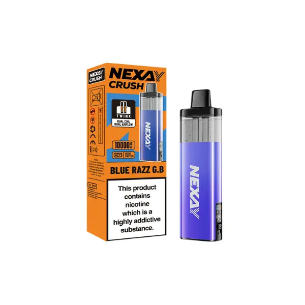 Nexa vape device and packaging on a white background