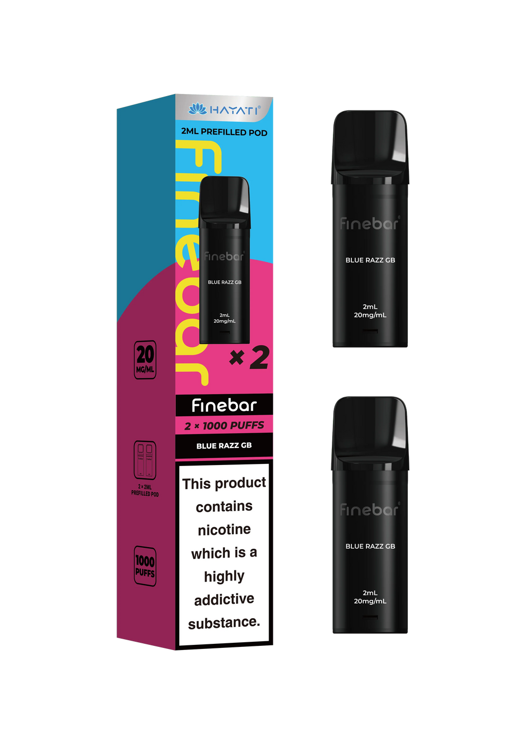 Hayati Finebar Prefilled Replacement Pods | 1000 Puffs Pack | 20mg Nic Salt