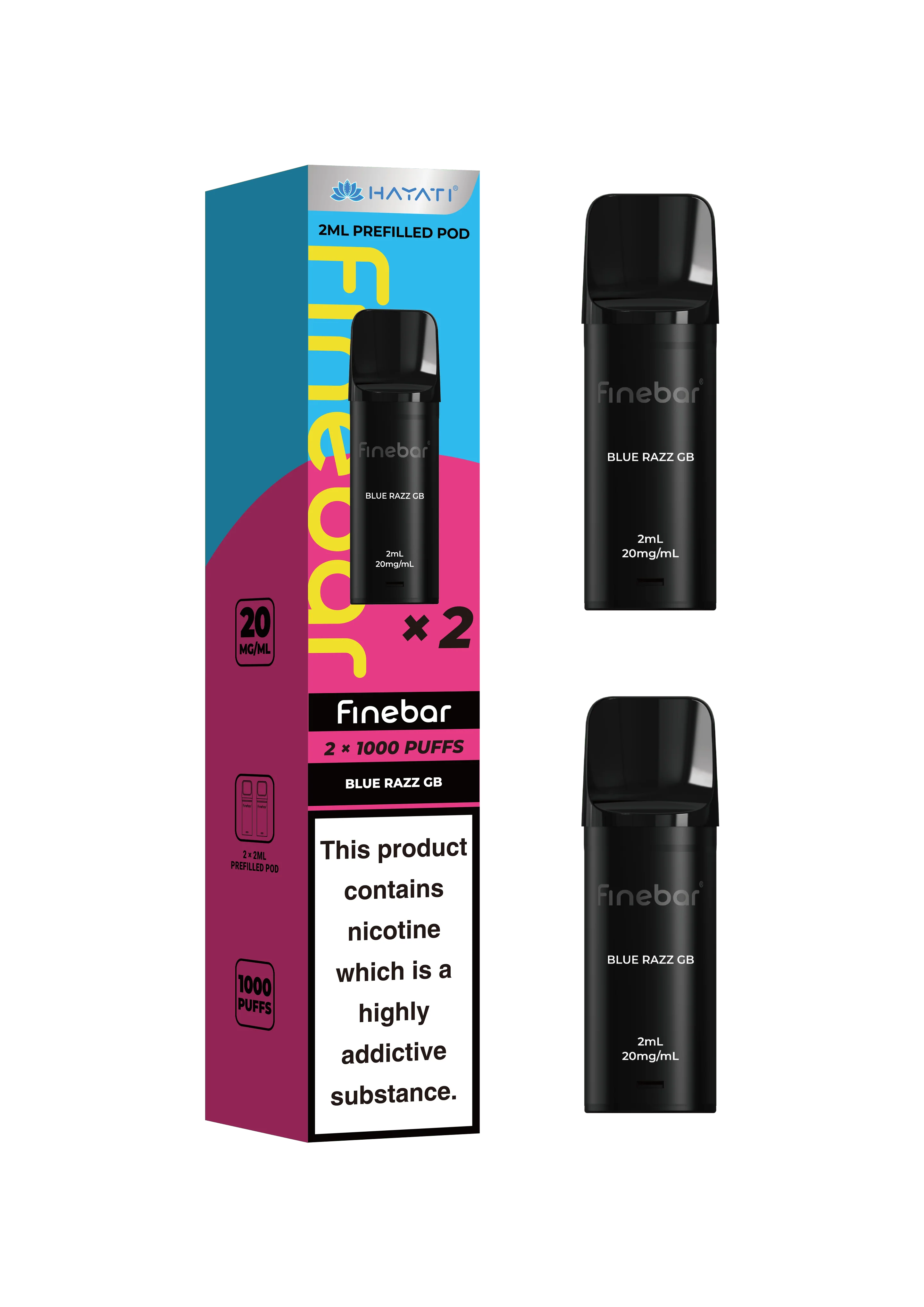 Hayati Finebar Prefilled Replacement Pods | 1000 Puffs Pack | 20mg Nic Salt