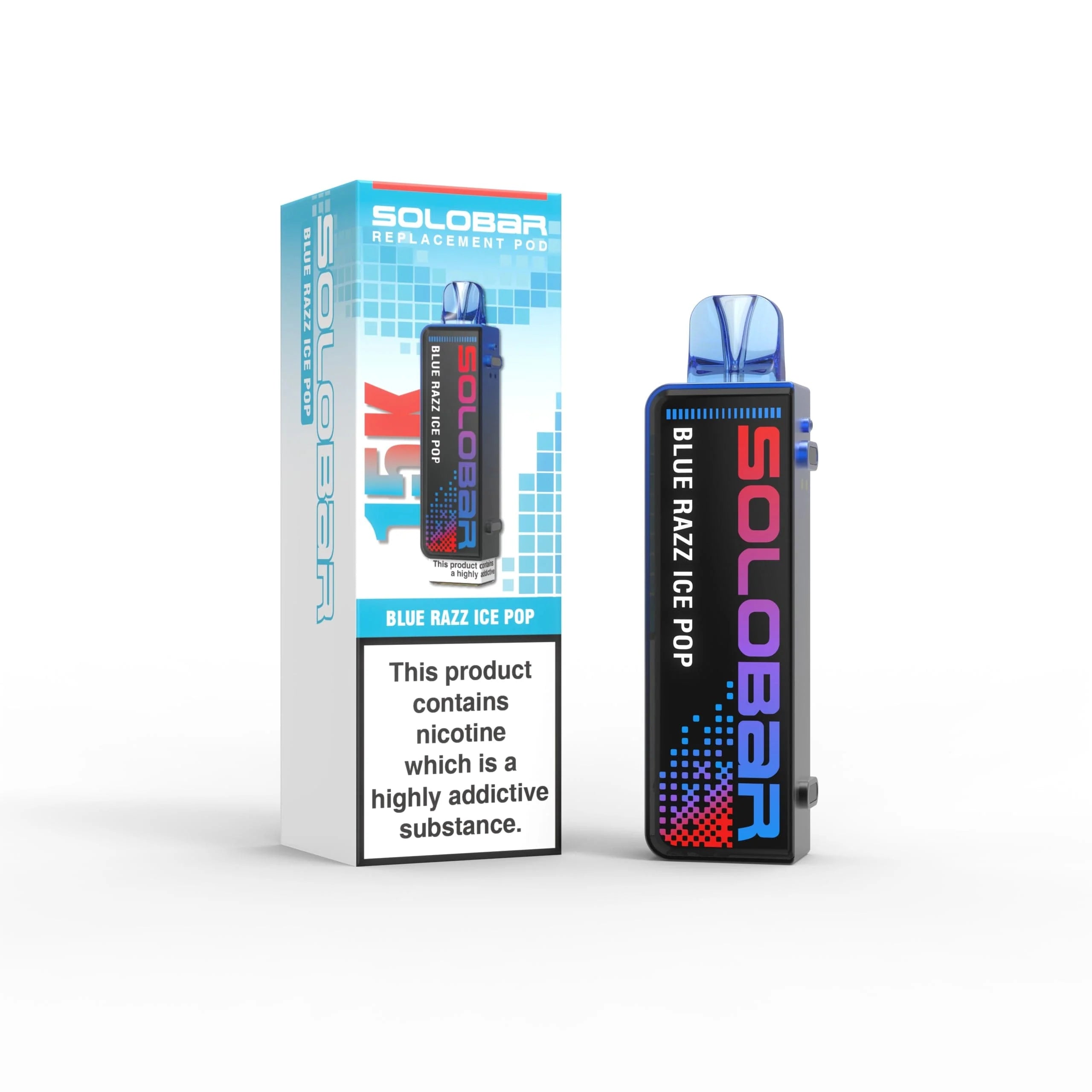 SOLOBAR vape device with packaging on a white background