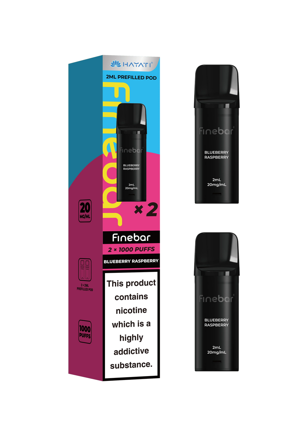 Hayati Finebar Prefilled Replacement Pods | 1000 Puffs Pack | 20mg Nic Salt