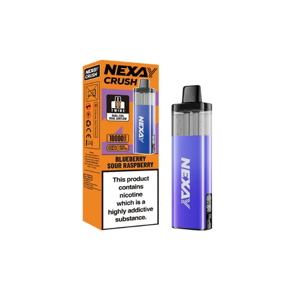 Nexa vape device and packaging on a white background