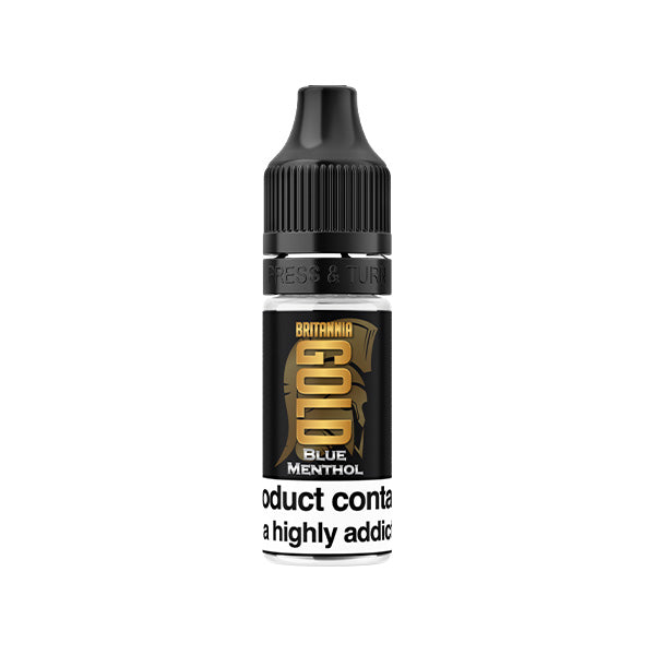 Britannia Gold Blue Menthol 10ml vape juice bottle