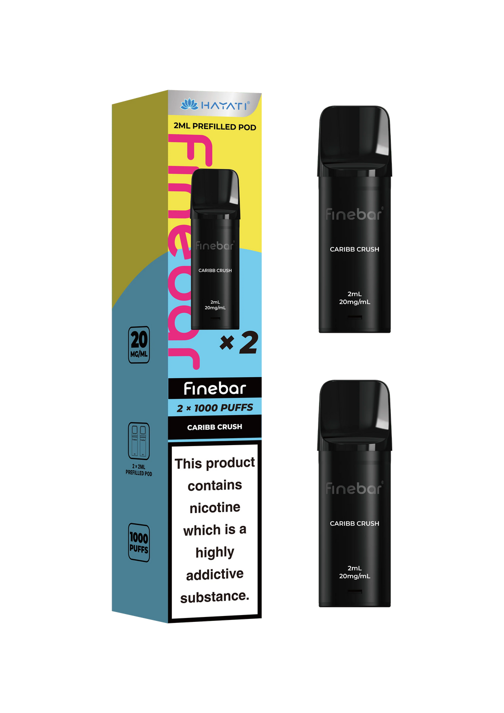 Hayati Finebar Prefilled Replacement Pods | 1000 Puffs Pack | 20mg Nic Salt