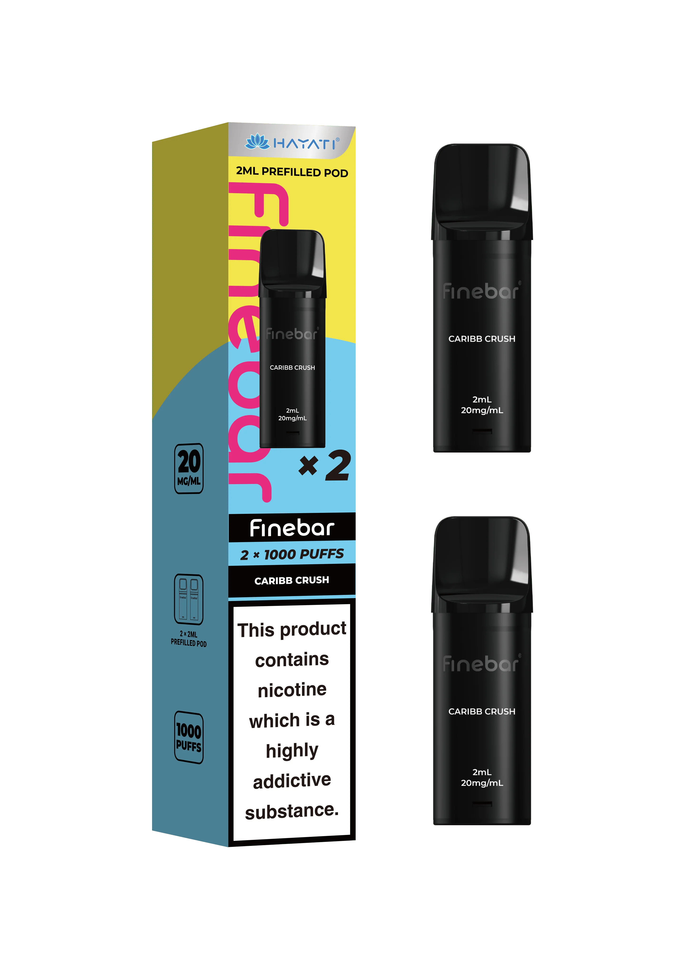Hayati Finebar Prefilled Replacement Pods | 1000 Puffs Pack | 20mg Nic Salt