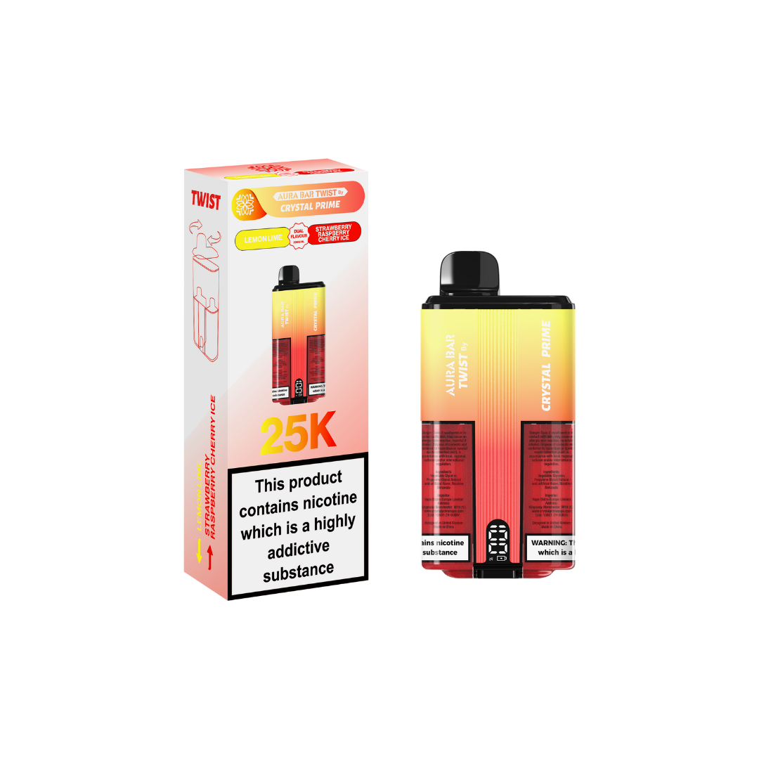 Crystal Prime Aura Bar Twist 25000 Puffs Disposable Vape
