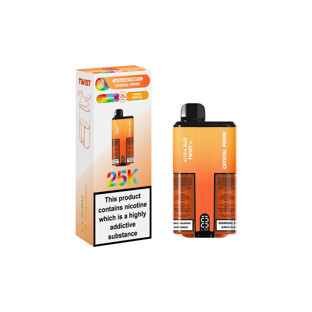 Crystal Prime Aura Bar Twist 25000 Puffs Disposable Vape
