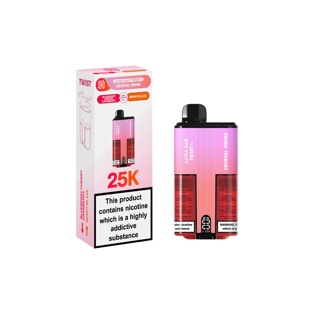 Crystal Prime Aura Bar Twist 25000 Puffs Disposable Vape
