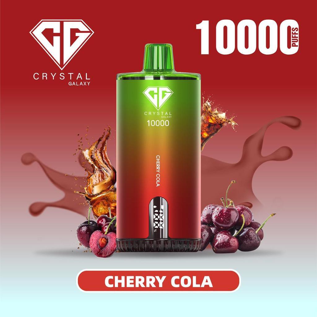 Cherry cola flavoured Crystal Galaxy vape with 10,000 puffs