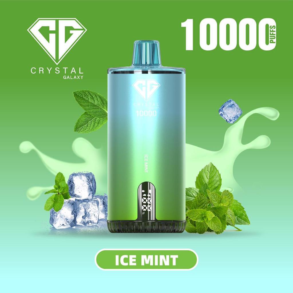 Ice mint flavoured Crystal Galaxy vape with 10,000 puffs