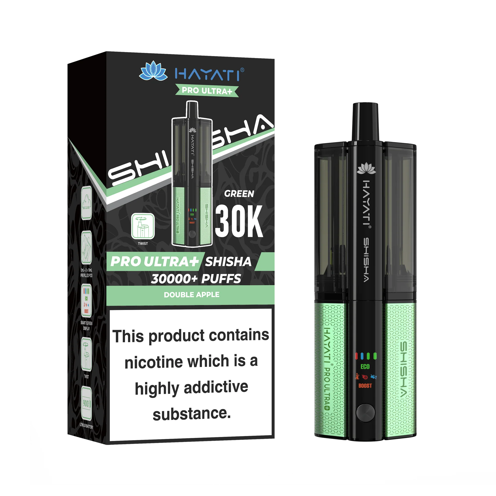 Hayati Pro Ultra Plus Shisha 30K Prefilled Pod Kit | 30,000 Puffs Dual Flavour Vape UK