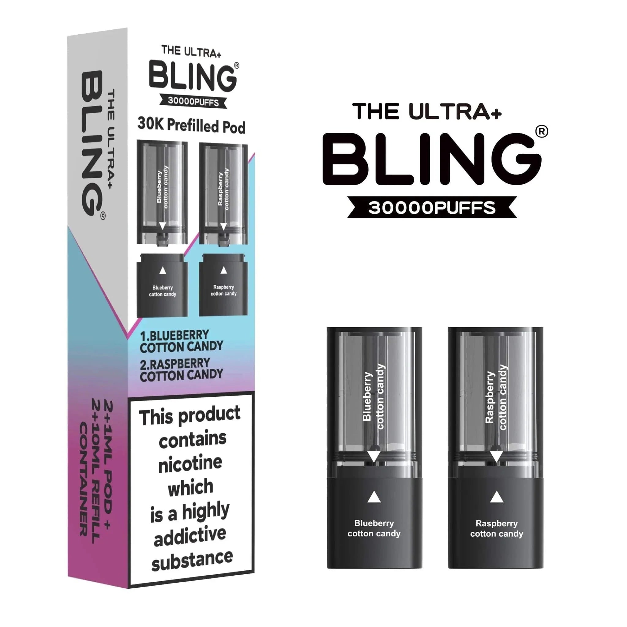 Bling Ultra Plus 30K Replacement Prefilled Pods (Box of 5) – Dual Flavour Multi-Pack
