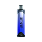 Blue and black vape device with 'MEMERS' branding on a white background