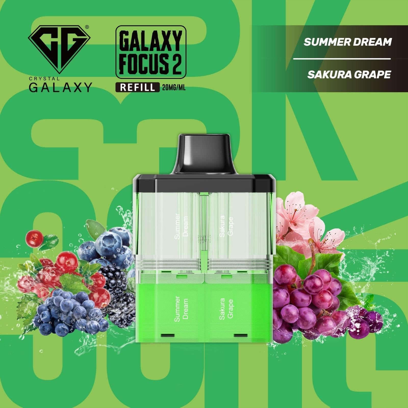 Crystal Galaxy Focus 2 30K Puffs Refill Pods - New 2025