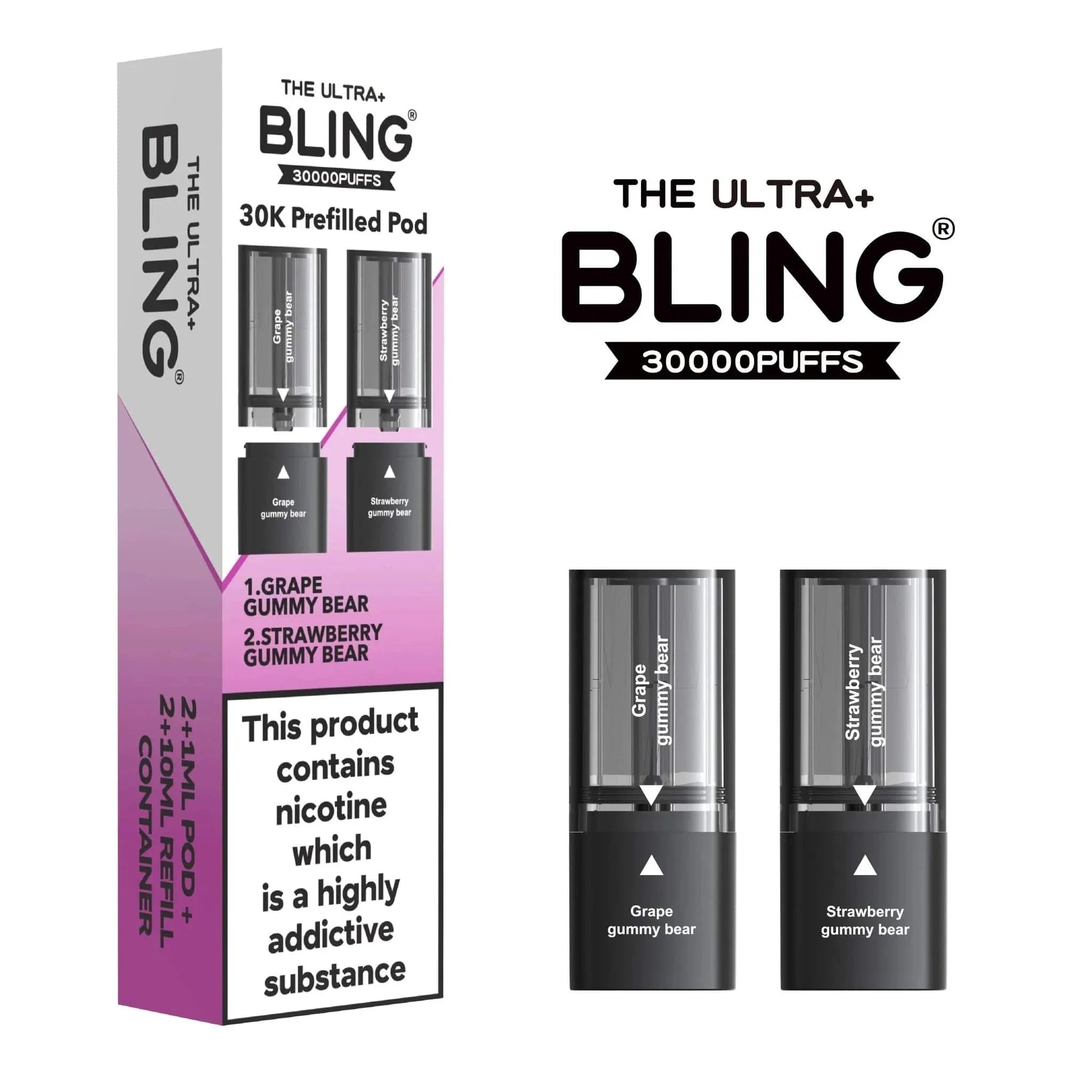 Bling Ultra Plus 30K Replacement Prefilled Pods (Box of 5) – Dual Flavour Multi-Pack
